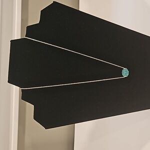 Necklace with Teal Sparkly Bead